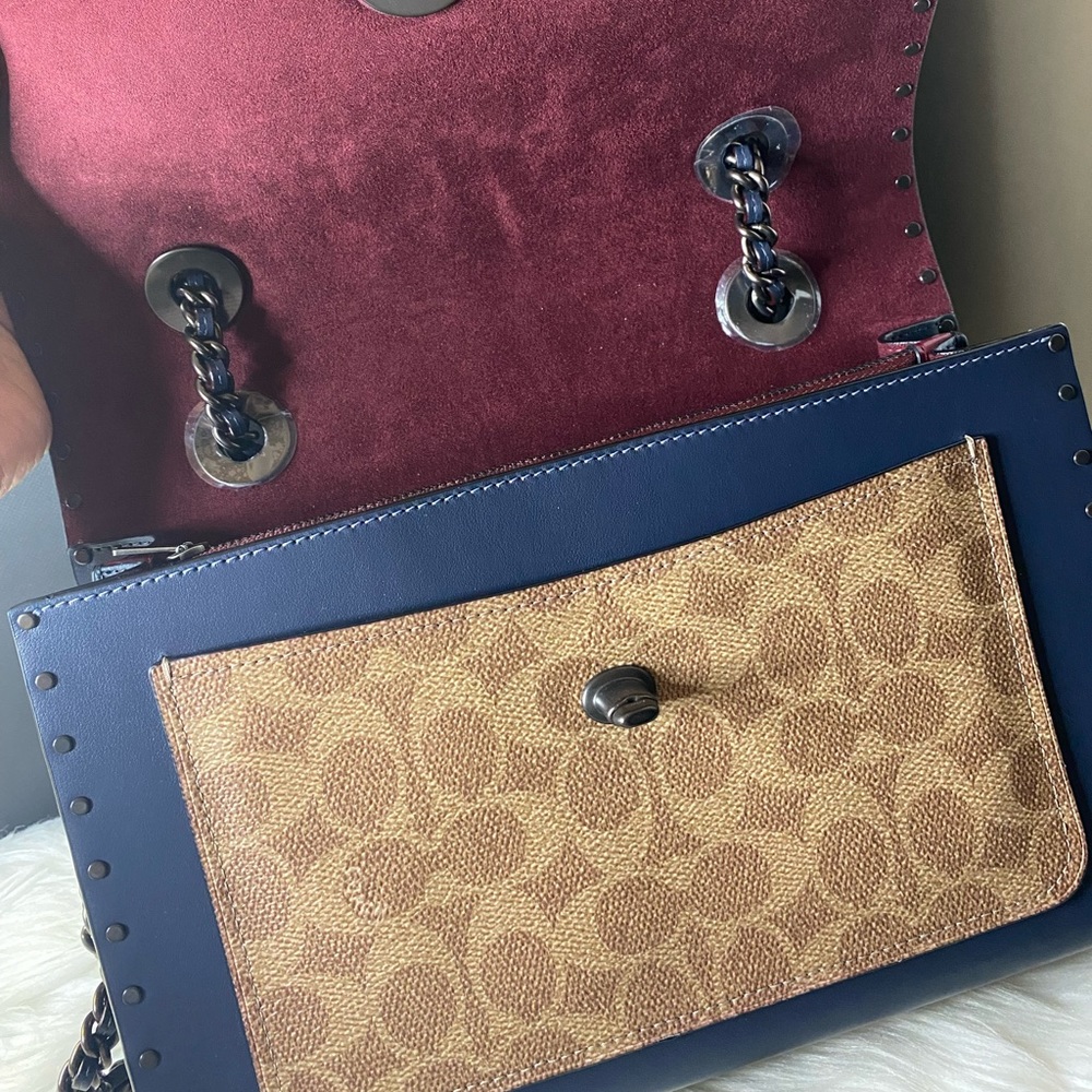 Coach Parker Crossbody Deep Blue with Rivets - Picture 8 of 16